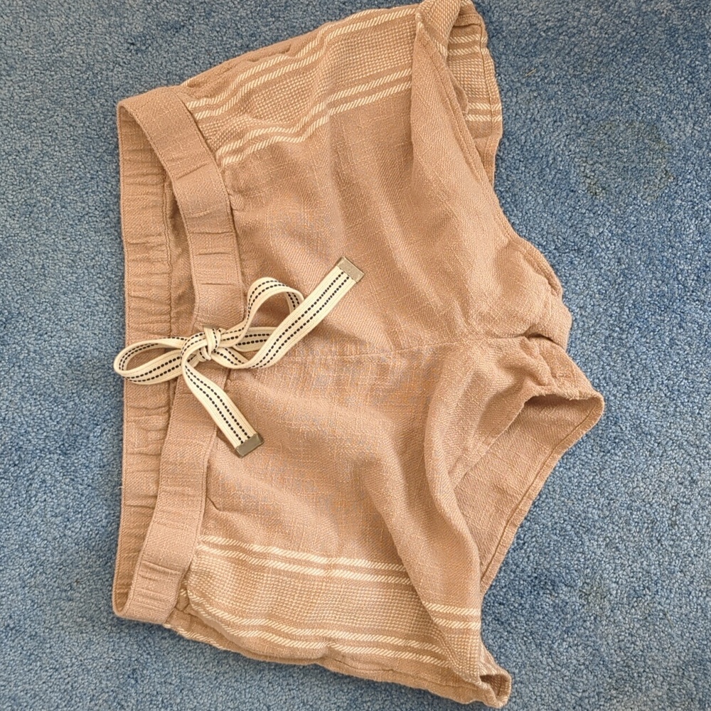 Aerie tan linen shorts size large